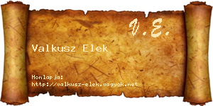 Valkusz Elek névjegykártya